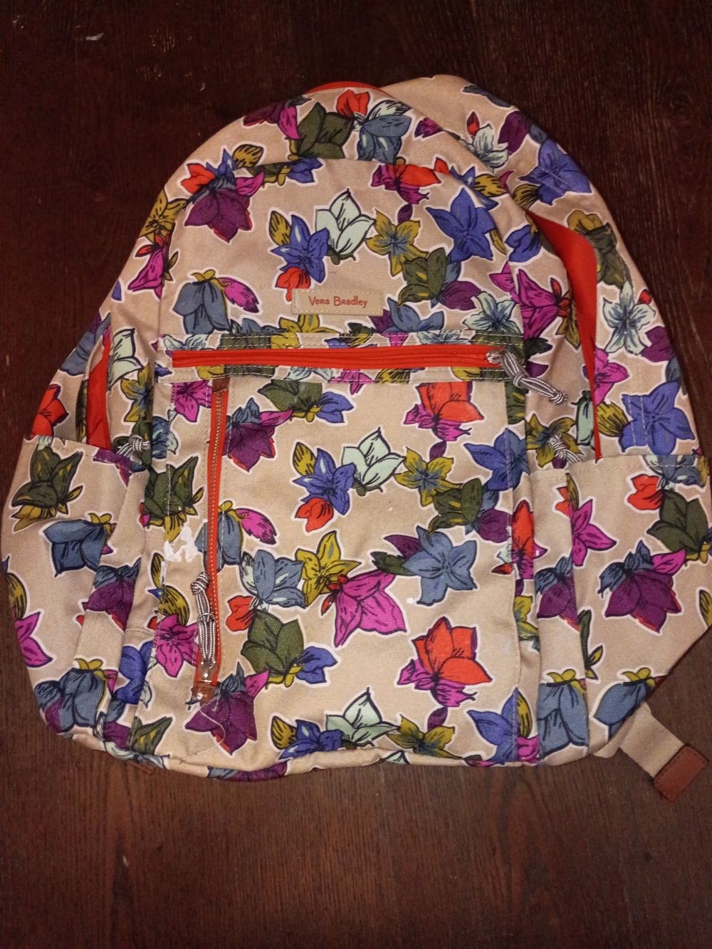 Vera Bradley Floral Canvas Backpack - Beige with Multicolor Flowers